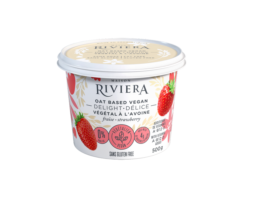 Riviera - Oat Based Vegan Delight Strawberry Yogurt, 500g