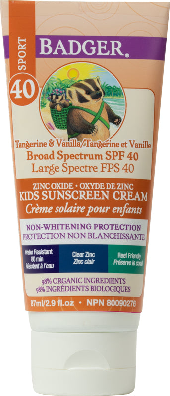 Badger -Kids Clear Zinc Sunscreen - SPF40, 87ml