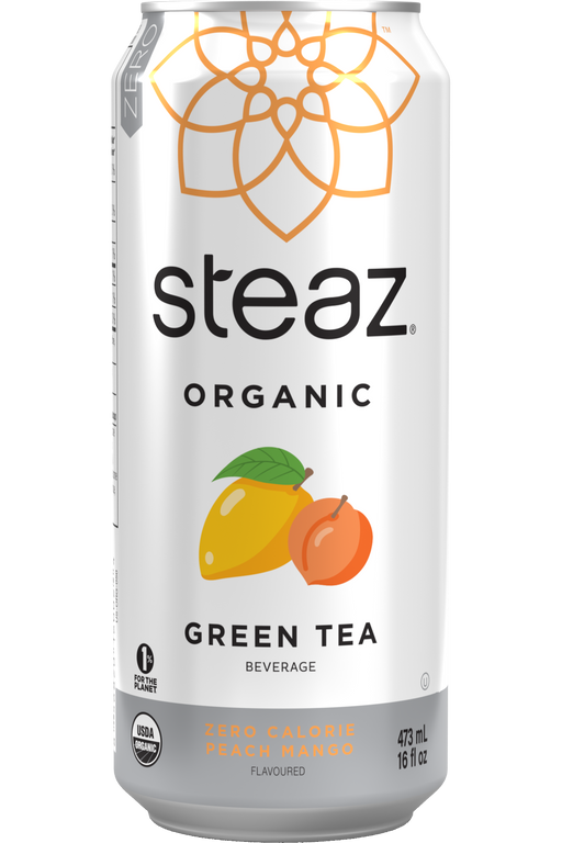Steaz - Peach Mango Iced Green Tea Unsweetened, 473ml