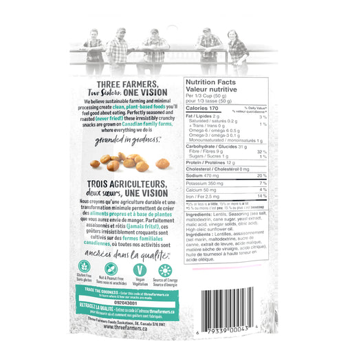 Three Farmers - Crunchy Little Lentils, Sea Salt & Vinegar, 140g