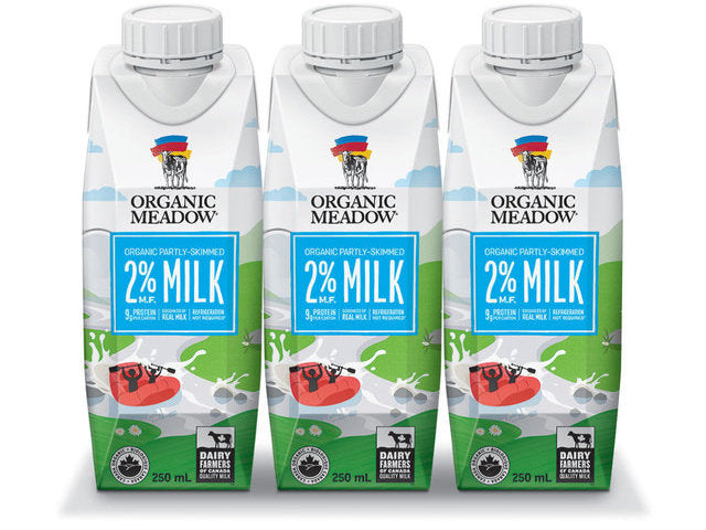 Organic Meadow - Organic 2% Partly Skimmed UHT Milk, 3 x 250ml