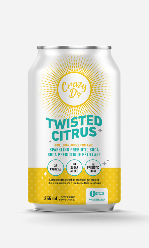 Crazy D's Sparkling Prebiotic - Twisted Citrus, 355ml