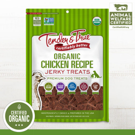 Tender & True - Organic Jerky Dog Treats, Chicken, 113g