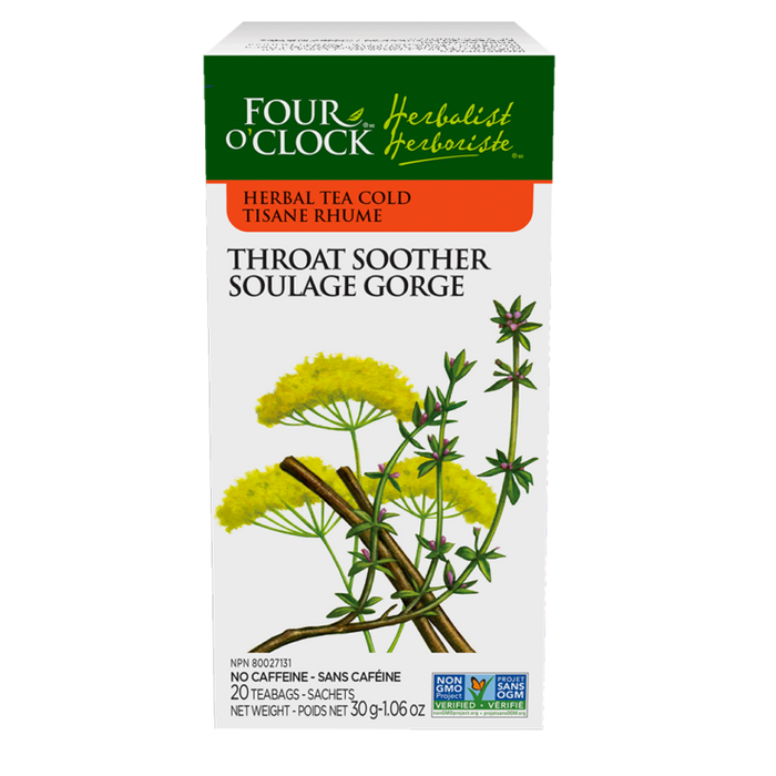 Four O'Clock - Herbal Tea, Throat Soother, 20 bags