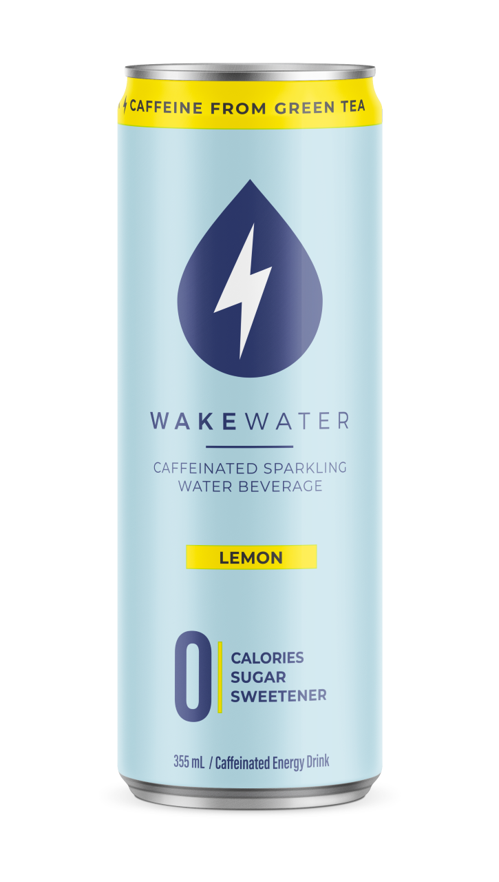 Wakewater Caffeinated Sparkling Water, Lemon, 355 mL — Goodness Me!