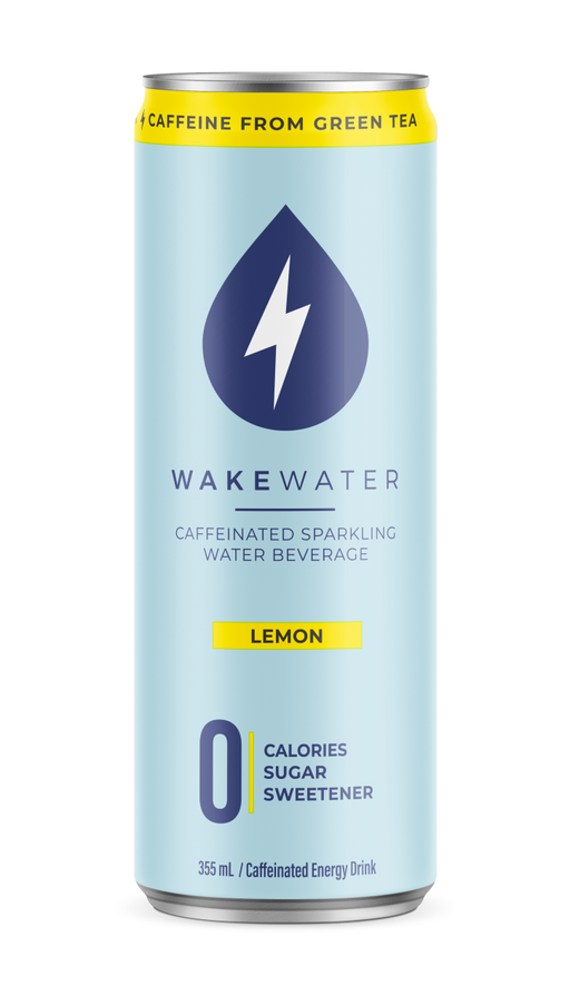 Wakewater - Caffeinated Sparkling Water, Lemon, 355ml