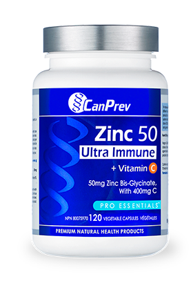 CanPrev - Zinc 50 Ultra Immune + Vitamin C, 120 vcaps