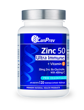 CanPrev - Zinc 50 Ultra Immune + Vitamin C, 120 vcaps