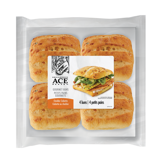 Ace Bakery - Cheddar Ciabatta Gourmet Bun, 4-pack