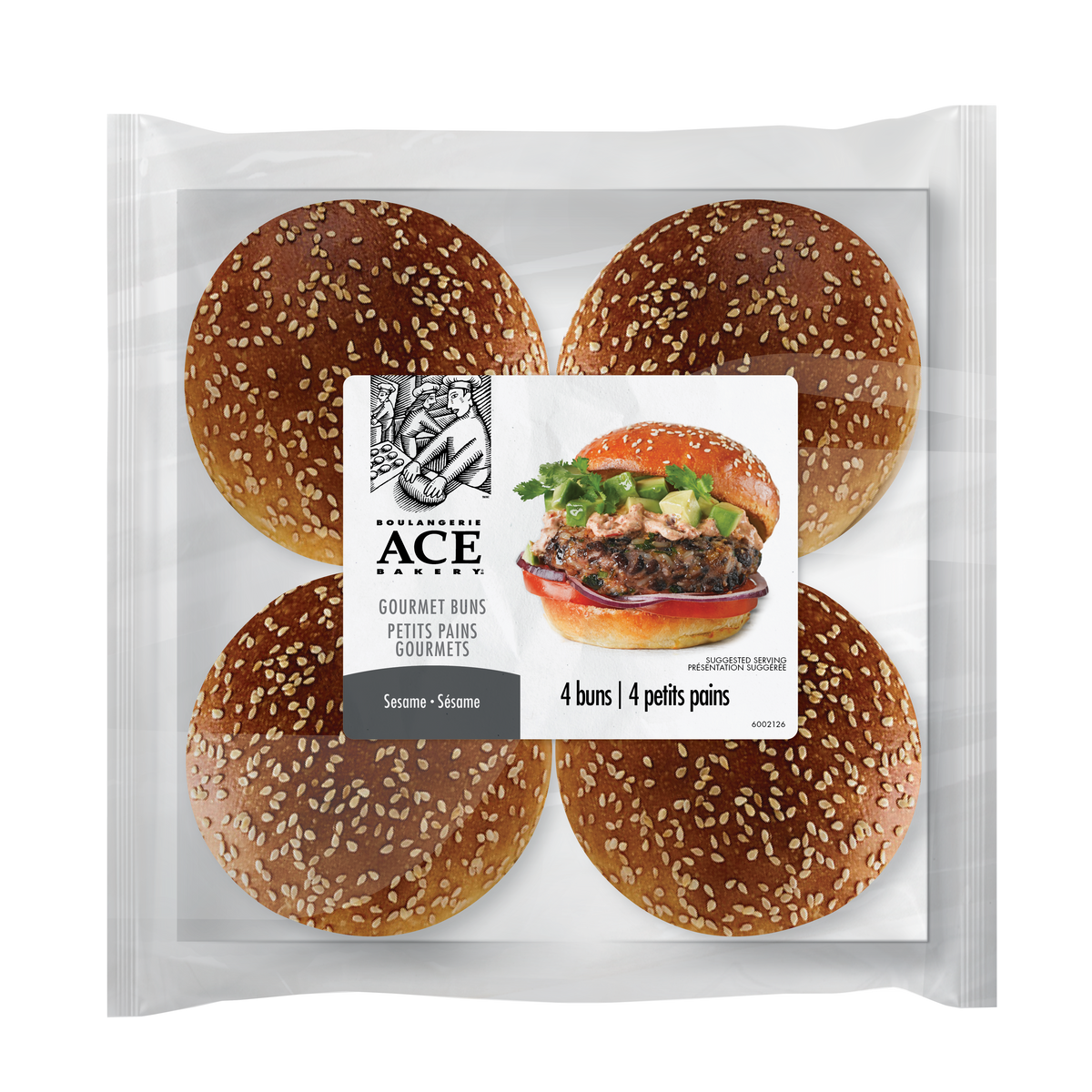 Ace Bakery Sesame Gourmet Bun, 4 Pack — Goodness Me!