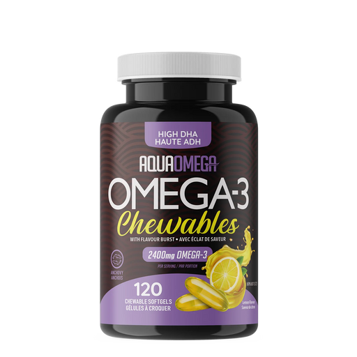 AquaOmega - High DHA Omega-3 Chewables - Lemon, 120 Chews