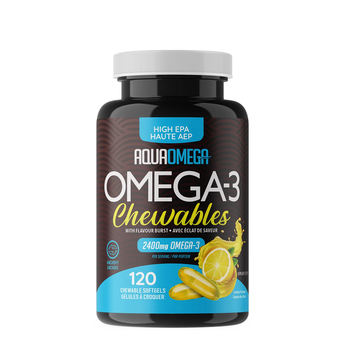 AquaOmega - High EPA Omega-3 Chewables - Lemon, 120 Chews