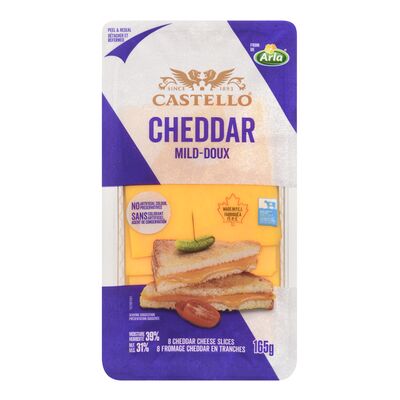 Arla - Castello Mild Cheddar Cheese Slices, 165g