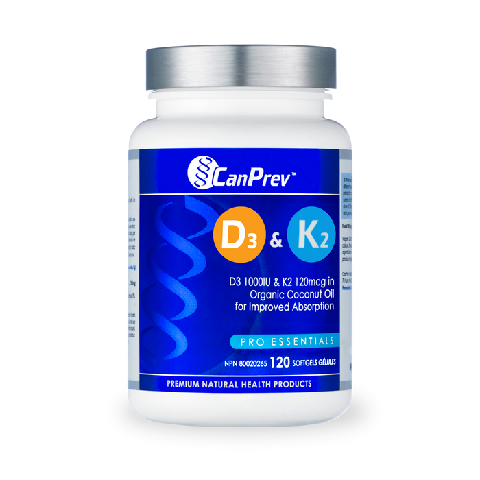 CanPrev - Vitamin D3 & K2, 120 capsules