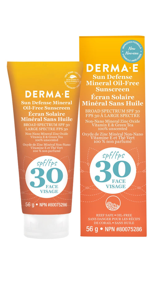 derma e - Antioxidant Natural Sunscreen SPF 30 Oil-Free Face Lotion, 56g