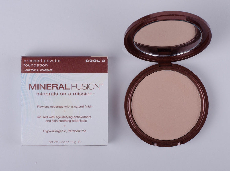 Mineral Fusion - Pressed Powder Foundation -Warm 2 (for medium skin with golden undertones), 9g
