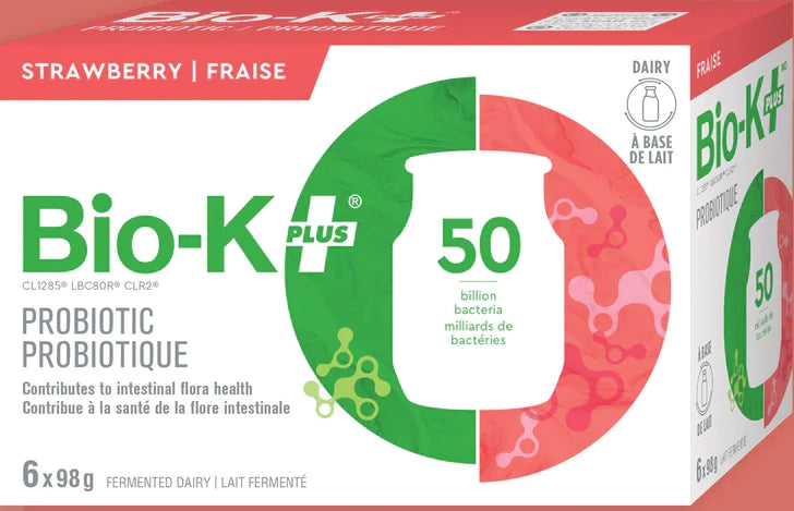 Bio-K Plus - Strawberry Probiotic Dairy Drink, (6 Pack)