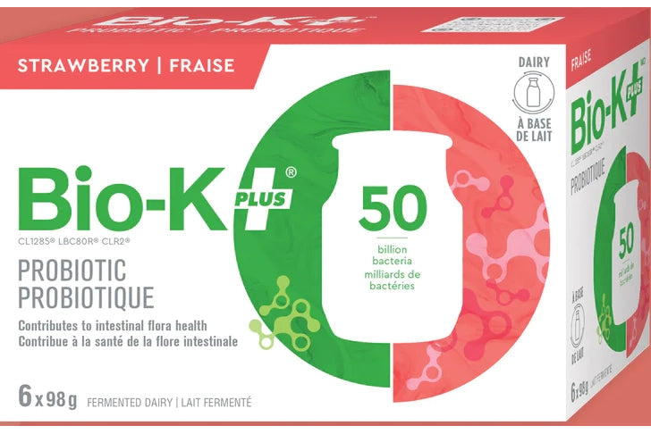 Bio-K Plus - Strawberry Probiotic Dairy Drink, (6 Pack)