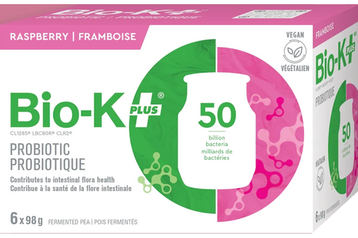 Bio-K Plus - Drinkable Vegan Pea Probiotic - Raspberry, (6 Pack)