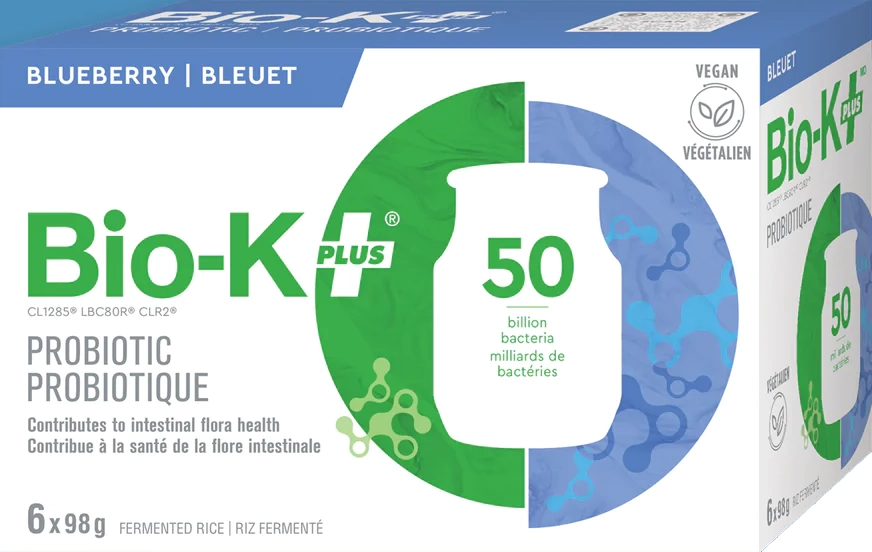 Bio-K Plus - Drinkable Vegan Probiotic - Blueberry, (6 Pack)