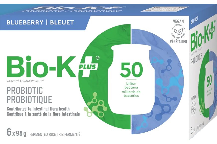 Bio-K Plus - Drinkable Vegan Probiotic - Blueberry, (6 Pack)