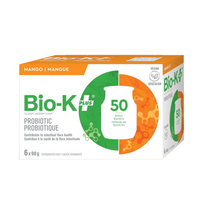 Bio-K Plus - Drinkable Vegan Probiotic - Mango, (6 Pack)