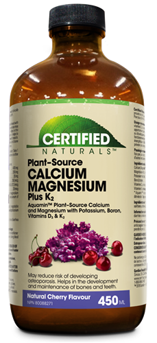 Certified Naturals - Calcium Magnesium K2 Liquid (Cherry), 450ml