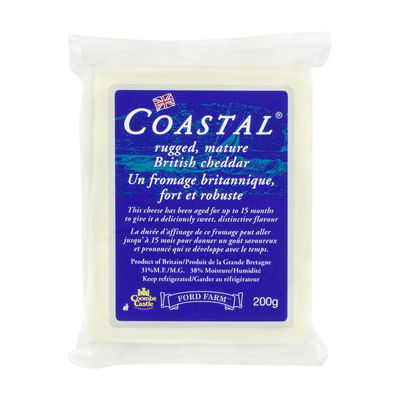 Coombe Castle - Coastal Rugged Mature British Cheddar Cheese, 200g