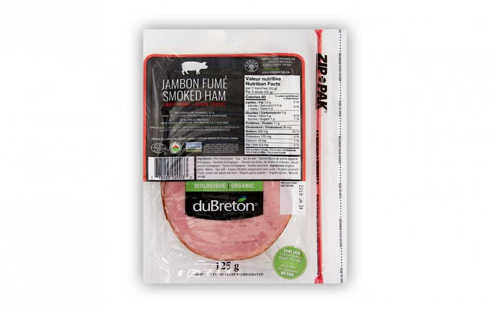 duBreton - Organic Sliced Black Forest Style Ham, 125g