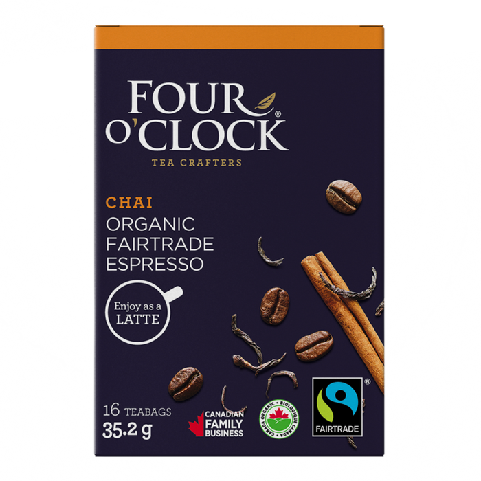 Four O'Clock - Black Tea, Espresso Chai, 16 bags