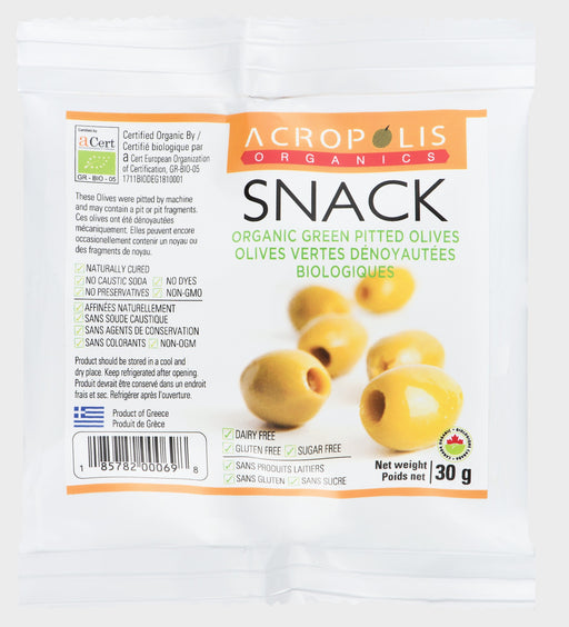 Acropolis Organics - Organic Green Pitted Olives, 30g