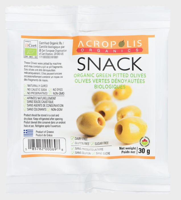 Acropolis Organics - Organic Green Pitted Olives, 30g