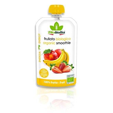 Bioitalia - Organic Apple Strawberry banana Puree, 120G