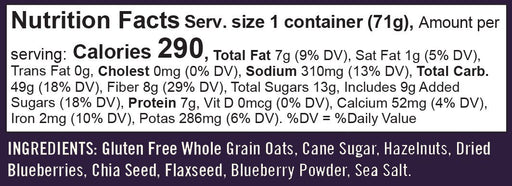 Bob's Red Mill - Gluten-Free Blueberry Hazelnut Oatmeal Cup, 71g