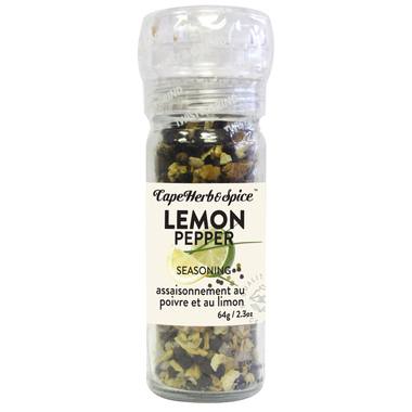 Cape Herb & Spice Company - Lemon Pepper Seasoning Grinder, 64G