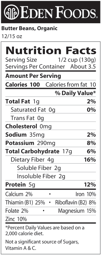 Eden - Org Butter Beans - 398ml