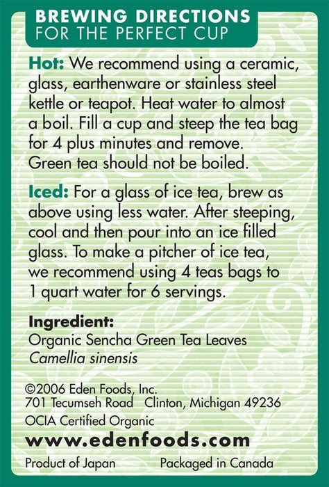 Eden - Org Sencha Green Tea - 16 bags