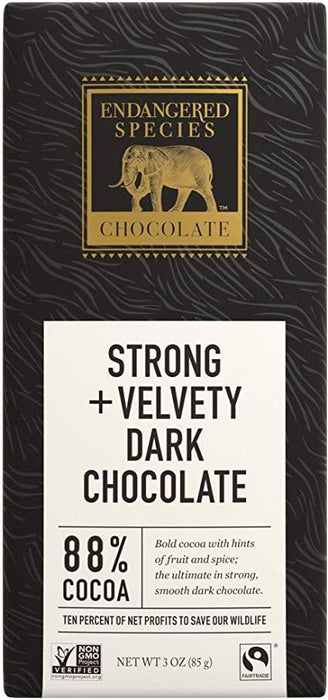 Endangered Species Chocolate - Dark Chocolate with 88% Cocoa, 85g