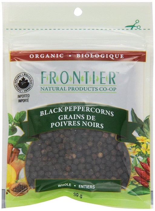 Frontier Co-Op - Organic Whole Black Peppercorns, 39g