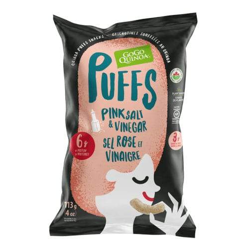 GoGo Quinoa - Organic & Plant-Based Puffs - Pink Salt & Vinegar, 113g