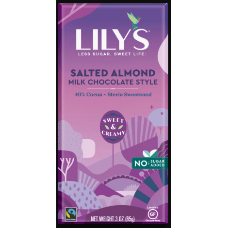 Lily's Sweets - Salted Almond (milk chocolate style), 85g