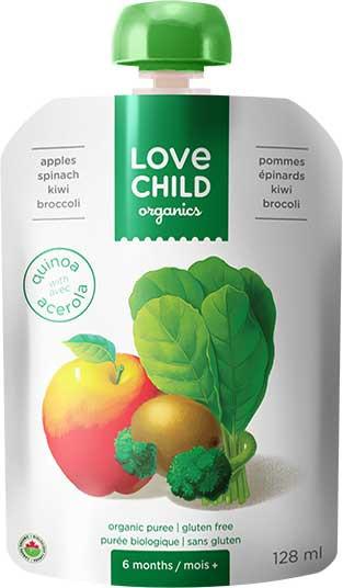 Love Child - Super Blends- Apples, Spinach, Kiwi, and Broccoli - 128mL