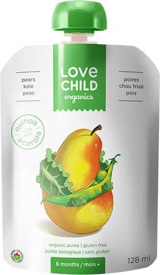 Love Child - Super Blends- Pears, Kale and Peas - 128mL