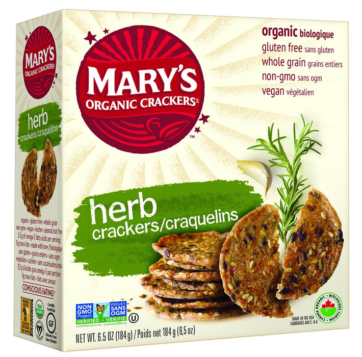 Mary's Crackers - Organic Herb Crackers, 184g