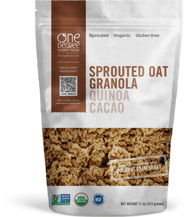 One Degree - Sprouted Quinoa Cacao Granola, 312g