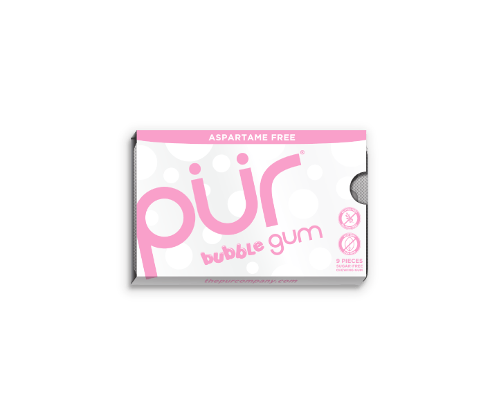 Pur Gum - Bubble Gum, 9pc