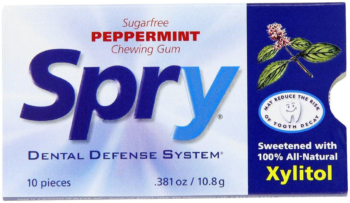 Spry - Peppermint Gum, 10 Pcs