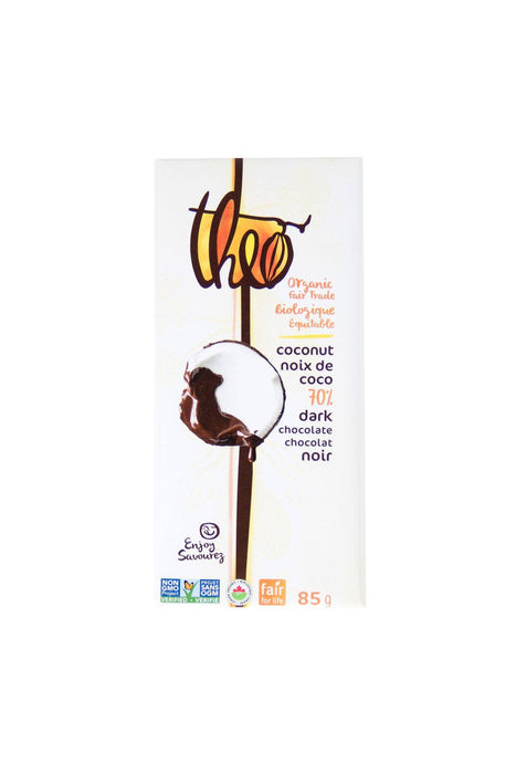 Theo - Coconut Dark Chocolate 70%, 85g