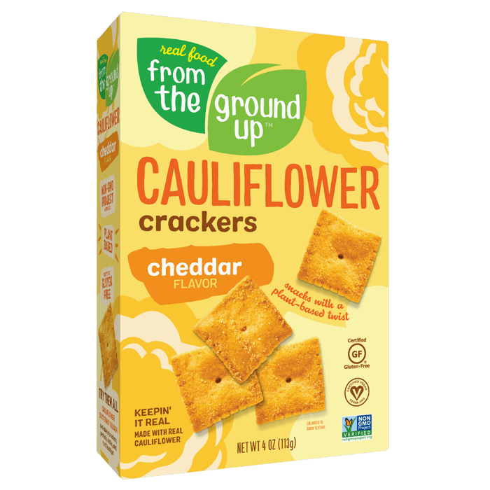 From The Ground Up - Cauliflower Crackers, Cheddar, 113g