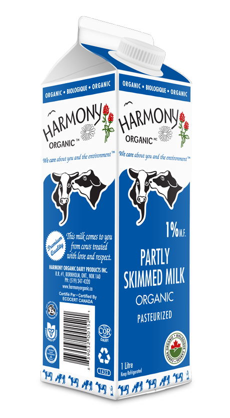 Harmony Organic - Organic 1% Partly Skimmed Milk, 1L